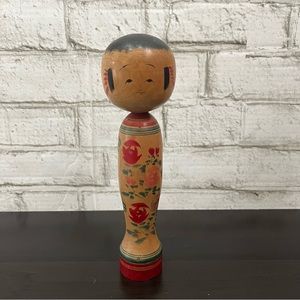 Vintage Japanese Kokeshi Doll Wooden Signed 9.5 Inch Tall